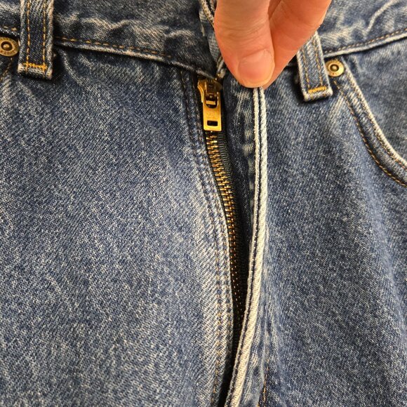 Carhartt Mens 36 Blue Denim Flannel Lined Relaxed Fit Jeans 8172 Made In USA - Picture 5 of 16